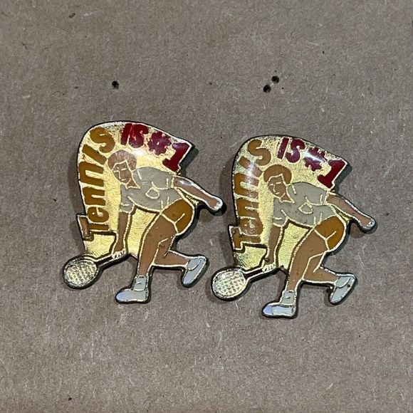 Vintage Tennis is #1 Enamel Lapel Hat Pin Bundle Set Lot - Picture 5 of 8